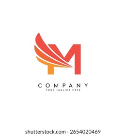 Abstract Wings Style Letter M Logo Template.