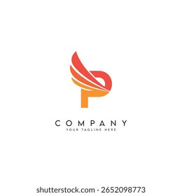 Abstract Wings Style Letter P Logo Template.