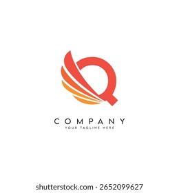 Abstract Wings Style Letter Q Logo Template.