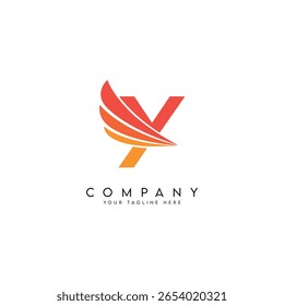 Abstract Wings Style Letter Y Logo Template.