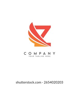 Abstract Wings Style Letter Z Logo Template.