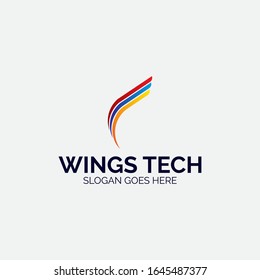 ilustración de la tecnología de alas abstractas