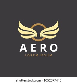 Abstract wings vector logo. Winged logo company and icon wing flying. Delivery, business, symbol icon.