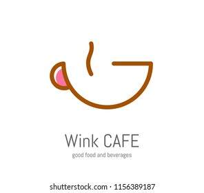 Abstract Wink expression in coffee cup