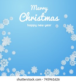 Abstract winter background with background with beautiful snow