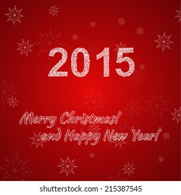 Abstract Winter Background with beautiful various snowflakes and stars. 