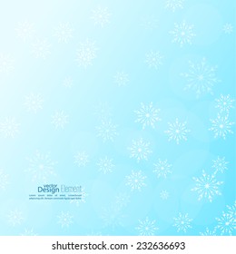 Abstract Winter Background with beautiful various snowflakes and stars