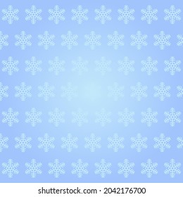 Abstract winter background. Blue gradient background with snowflakes. Vector illustration 