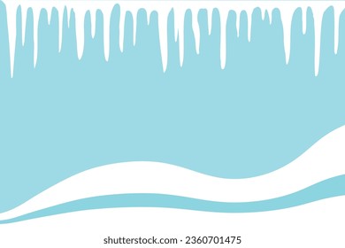 abstract winter background of blue and white stripes and icicles