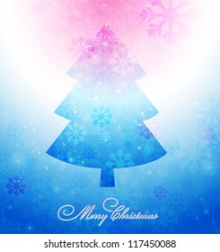 abstract winter background with Christmas tree. vector illustration