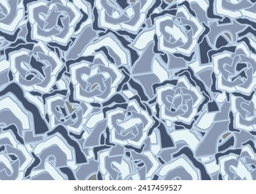 Resumen del fondo invernal en tonos fríos para texturas o soluciones interiores. Hermosos motivos ornamentales de invierno para impresiones, productos de tela, papel pintado o textiles, cubiertas, postales, camuflaje, etc.