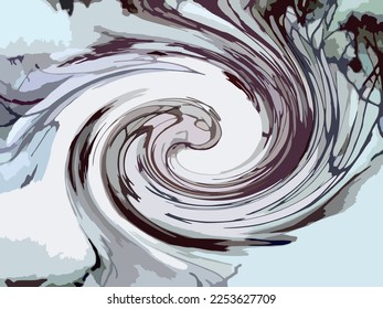 Abstract winter background - curl in cold tonality for interiors or textiles. Vortex blurry backdrop in blue-white-gray key for covers, fabrics, fashion, business or ecological concepts, scrapbooking