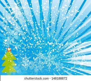 abstract winter background with different symbols by christmas