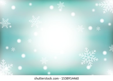 Abstract winter background with falling snowflakes 