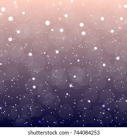 Abstract winter background with falling snowflakes