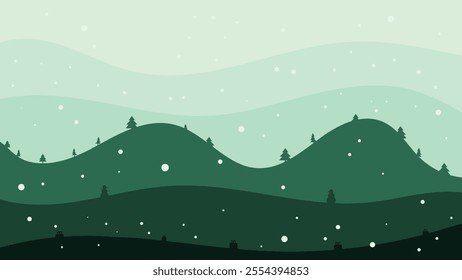 Abstract winter background flat style