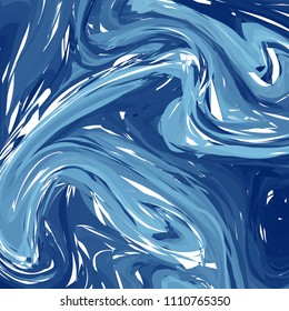 Abstract winter background, hand painted blue watercolor texture, vector illustration