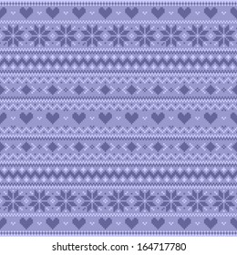 Abstract winter background with hearts and snowflakes