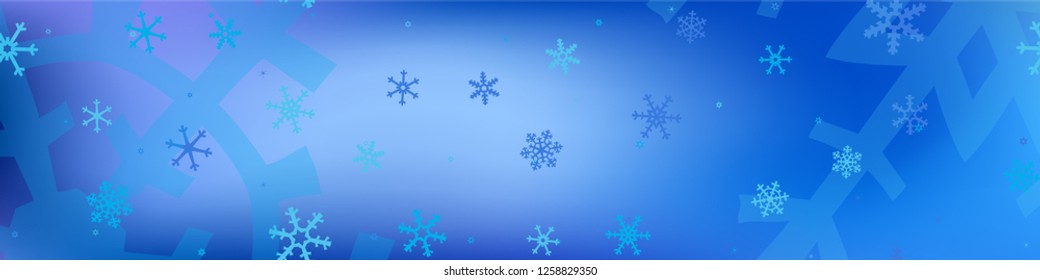 Abstract Winter Background. Winter Holiday Background with Falling Snowflakes for Wallpaper, Print, Card. Retro Festive Background with Snowflakes Various Sizes and Shapes. Vector Texture.