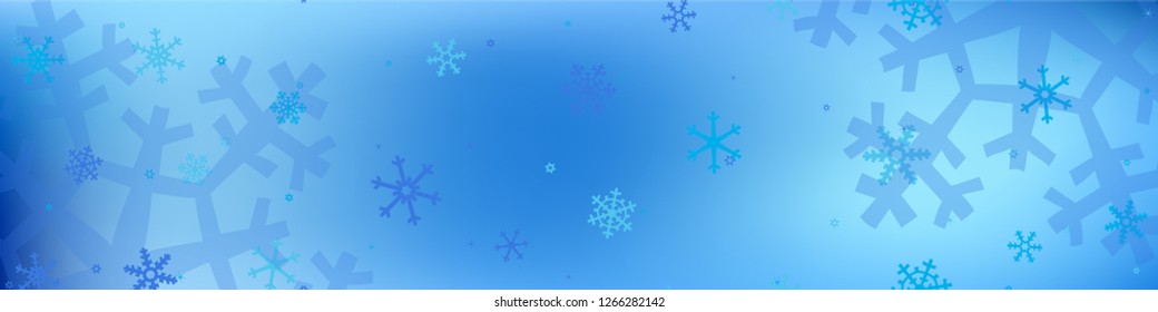 Abstract Winter Background. Winter Holiday Background with Falling Snowflakes for Card, Print, Mobile. Vintage Festive Pattern with Snowflakes Various Sizes and Shapes. Vector Texture.