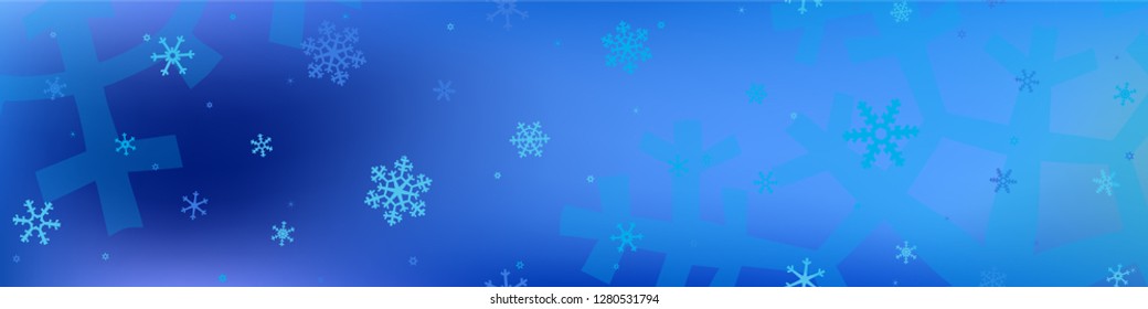 Abstract Winter Background. Winter Holiday Background with Falling Snowflakes for Banner, Card, Wallpaper. Trendy Festive Background with Snowflakes Various Sizes and Shapes. Vector Texture.