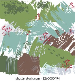 abstract winter background paint strokes vector