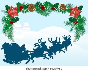 Abstract winter background with santa