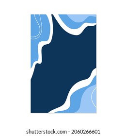 Resumen del fondo invernal con gorras de nieve. Vector plano azul Ilustración para marco festivo, borde, afiche del partido, banner. Marco de la tapa de nieve.