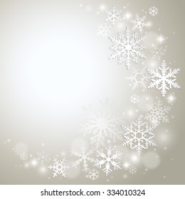 Abstract winter background with snowflakes