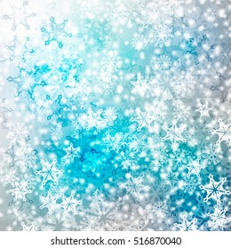 Abstract winter background with snowflakes