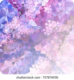 Abstract winter background with snowflakes. Beautiful layout for banners, postcards, covers and other artworks. Copy space. Vector clip art.
