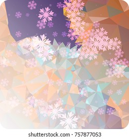 Abstract winter background with snowflakes. Beautiful layout for banners, postcards, covers and other artworks. Copy space. Vector clip art.