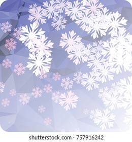 Abstract winter background with snowflakes. Beautiful layout for banners, postcards, covers and other artworks. Copy space. Vector clip art.