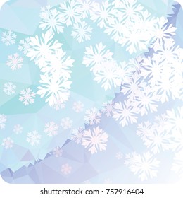 Abstract winter background with snowflakes. Beautiful layout for banners, postcards, covers and other artworks. Copy space. Vector clip art.