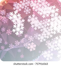 Abstract winter background with snowflakes. Beautiful layout for banners, postcards, covers and other artworks. Copy space. Vector clip art.