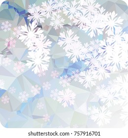 Abstract winter background with snowflakes. Beautiful layout for banners, postcards, covers and other artworks. Copy space. Vector clip art.
