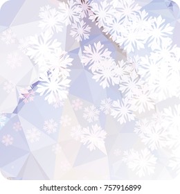 Abstract winter background with snowflakes. Beautiful layout for banners, postcards, covers and other artworks. Copy space. Vector clip art.