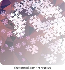 Abstract winter background with snowflakes. Beautiful layout for banners, postcards, covers and other artworks. Copy space. Vector clip art.
