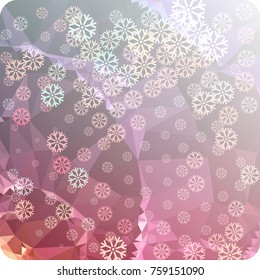 Abstract winter background with snowflakes. Beautiful layout for banners, postcards, covers and other artworks. Copy space. Vector clip art.