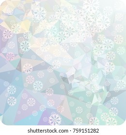 Abstract winter background with snowflakes. Beautiful layout for banners, postcards, covers and other artworks. Copy space. Vector clip art.