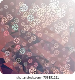Abstract winter background with snowflakes. Beautiful layout for banners, postcards, covers and other artworks. Copy space. Vector clip art.