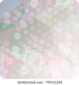 Abstract winter background with snowflakes. Beautiful layout for banners, postcards, covers and other artworks. Copy space. Vector clip art.