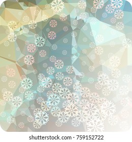 Abstract winter background with snowflakes. Beautiful layout for banners, postcards, covers and other artworks. Copy space. Vector clip art.