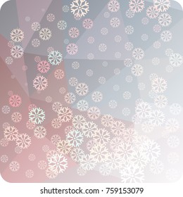 Abstract winter background with snowflakes. Beautiful layout for banners, postcards, covers and other artworks. Copy space. Vector clip art.