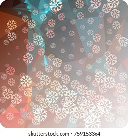 Abstract winter background with snowflakes. Beautiful layout for banners, postcards, covers and other artworks. Copy space. Vector clip art.