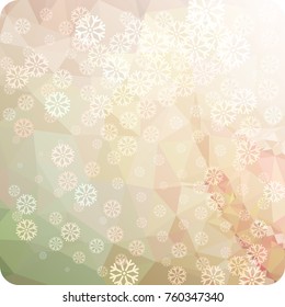 Abstract winter background with snowflakes. Beautiful layout for banners, postcards, covers and other artworks. Copy space. Vector clip art.