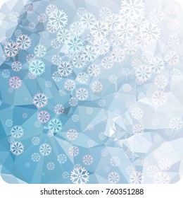Abstract winter background with snowflakes. Beautiful layout for banners, postcards, covers and other artworks. Copy space. Vector clip art.