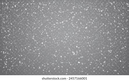 Abstract winter background from snowflakes blown by the wind on a white checkered background