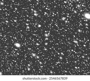 Abstract winter background from snowflakes blown by the wind on a white checkered background. White dust light Png, Christmas snow. Falling snowflakes on dark background. Snowfall. Vector illustration