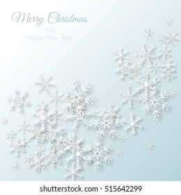 Abstract winter background with snowflakes. Christmas and New Year card.